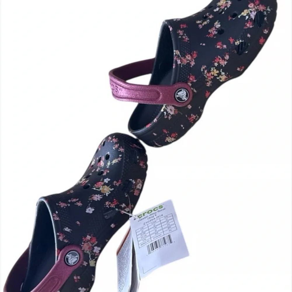 CROCS Kids Floral Black Sandals